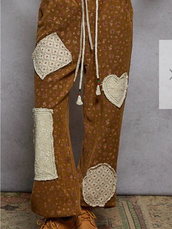 POL Pants - NWT POL Boho Patchwork Wide-Leg Pants in Brown